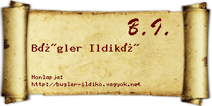 Bügler Ildikó névjegykártya